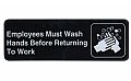Thunder Employees Must Wash Hands Signs - 9" x 3" PLIS9325BK